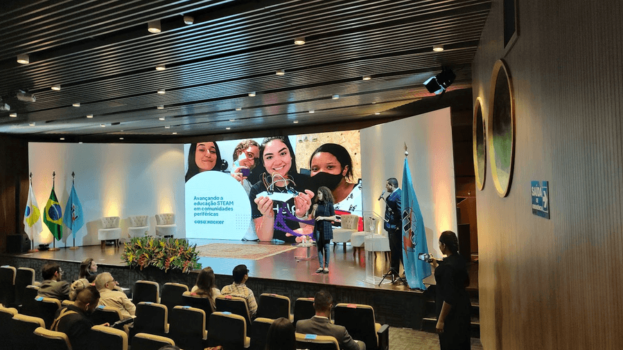 Geraldo Barros, Diretor Executivo, apresentando as iniciativas de inclusão em tecnologia em 2022 na União Internacional de Telecomunicações (ITU), da ONU, em Brasília (DF).