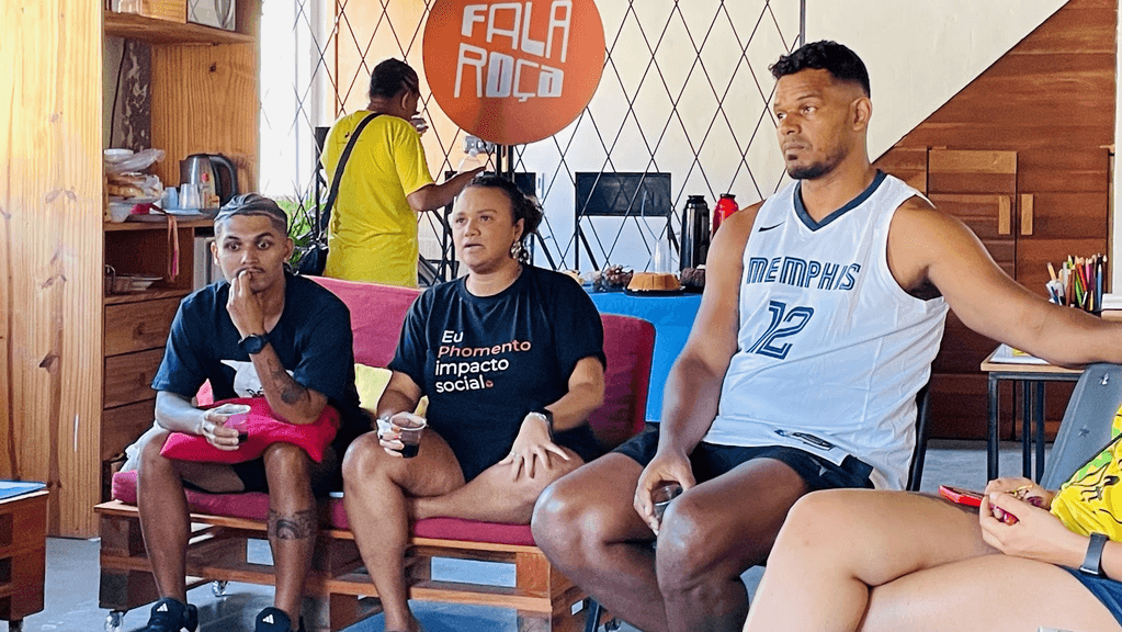 Visita dos empreendedores do Inova Quebrada no Fala Roça em 2025, na Rocinha, Rio de Janeiro.